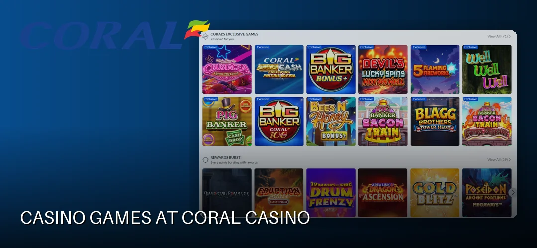 Coral casino promotional banner